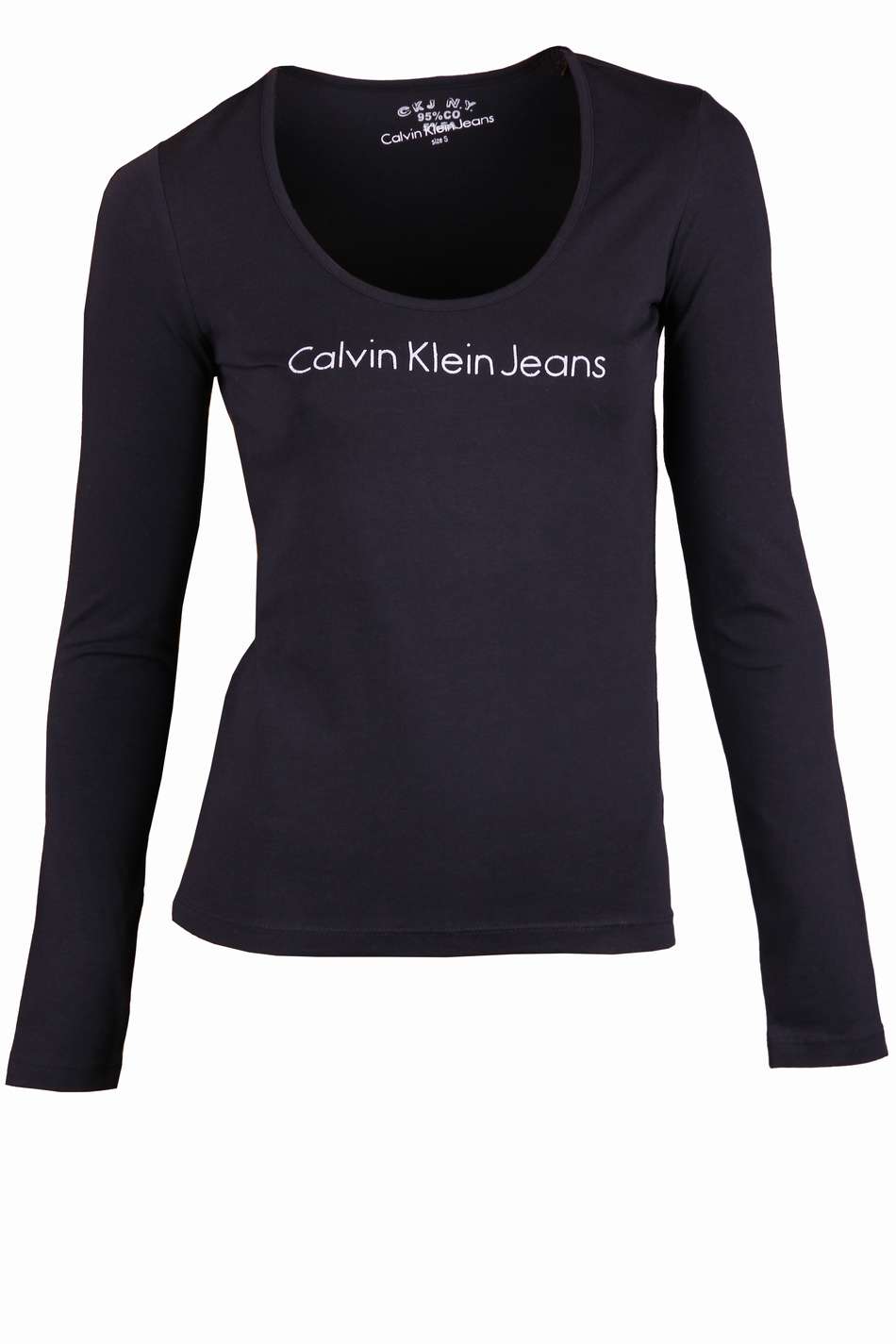 Calvin Klein Jeans  Футболка черная с глубоким круглым вырезом